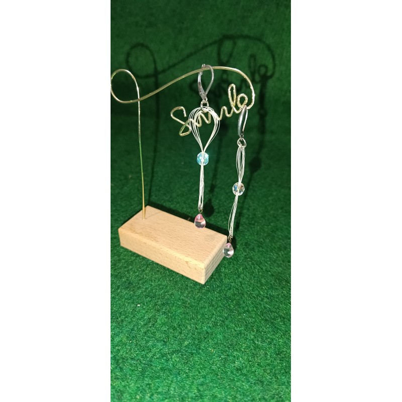 boucle d'oreille en crin de cheval/perle