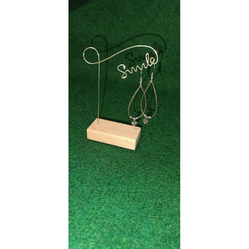 boucle d'oreille en crin de cheval/perle et coeur