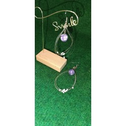 boucle d'oreille en crins de cheval/perles