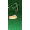 boucle d'oreille en crin de cheval/perle et plume