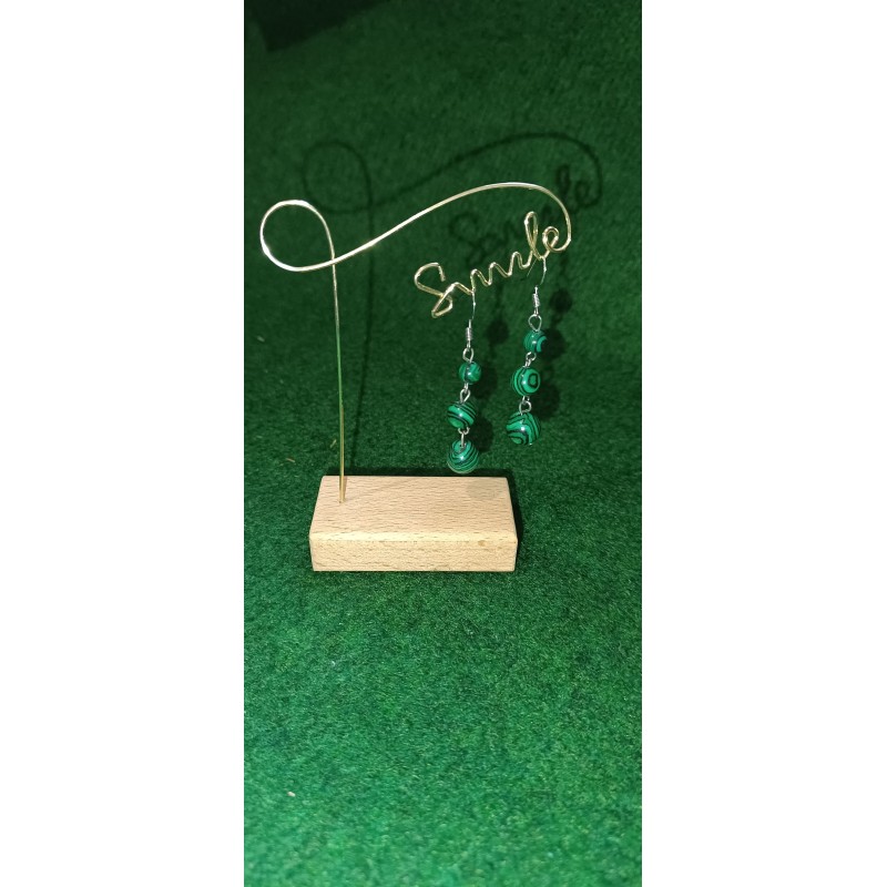 boucles d'oreilles malachite