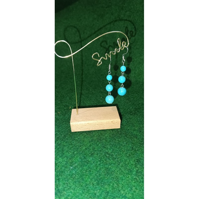 boucle d'oreille turquoise bleue
