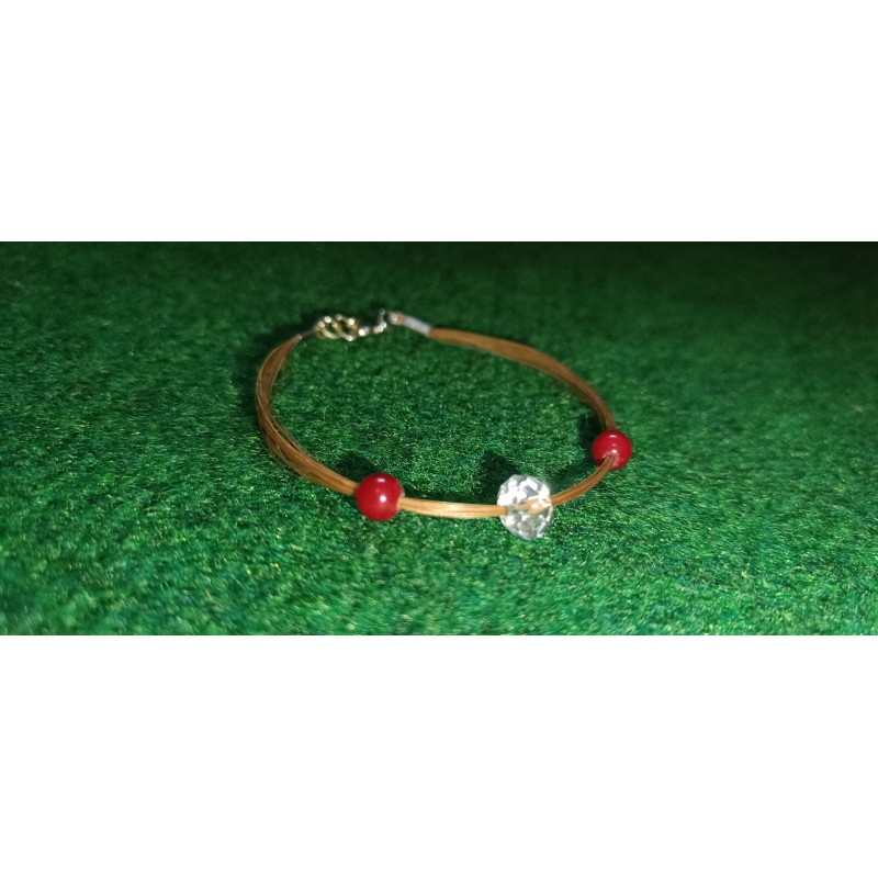 bracelet en crins de cheval/30crins/perles