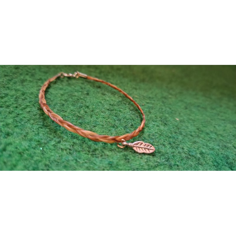 bracelet en crins de cheval/30crins/plume