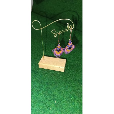 boucles d'oreilles en macramé