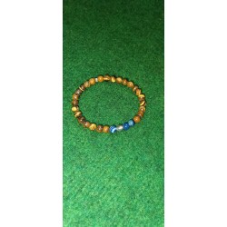 bracelet œil de tigre/agate bleue