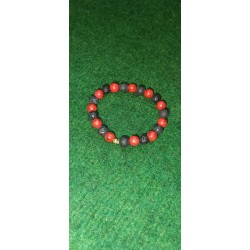 bracelet pierre de lave/turquoise rouge