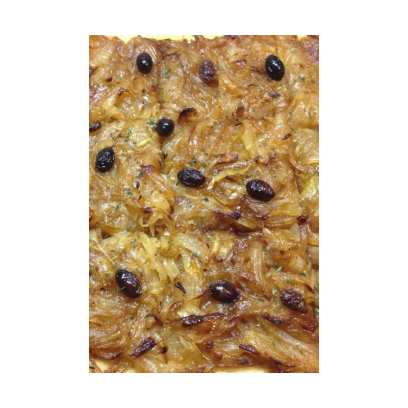 Part de pissaladière sans anchois